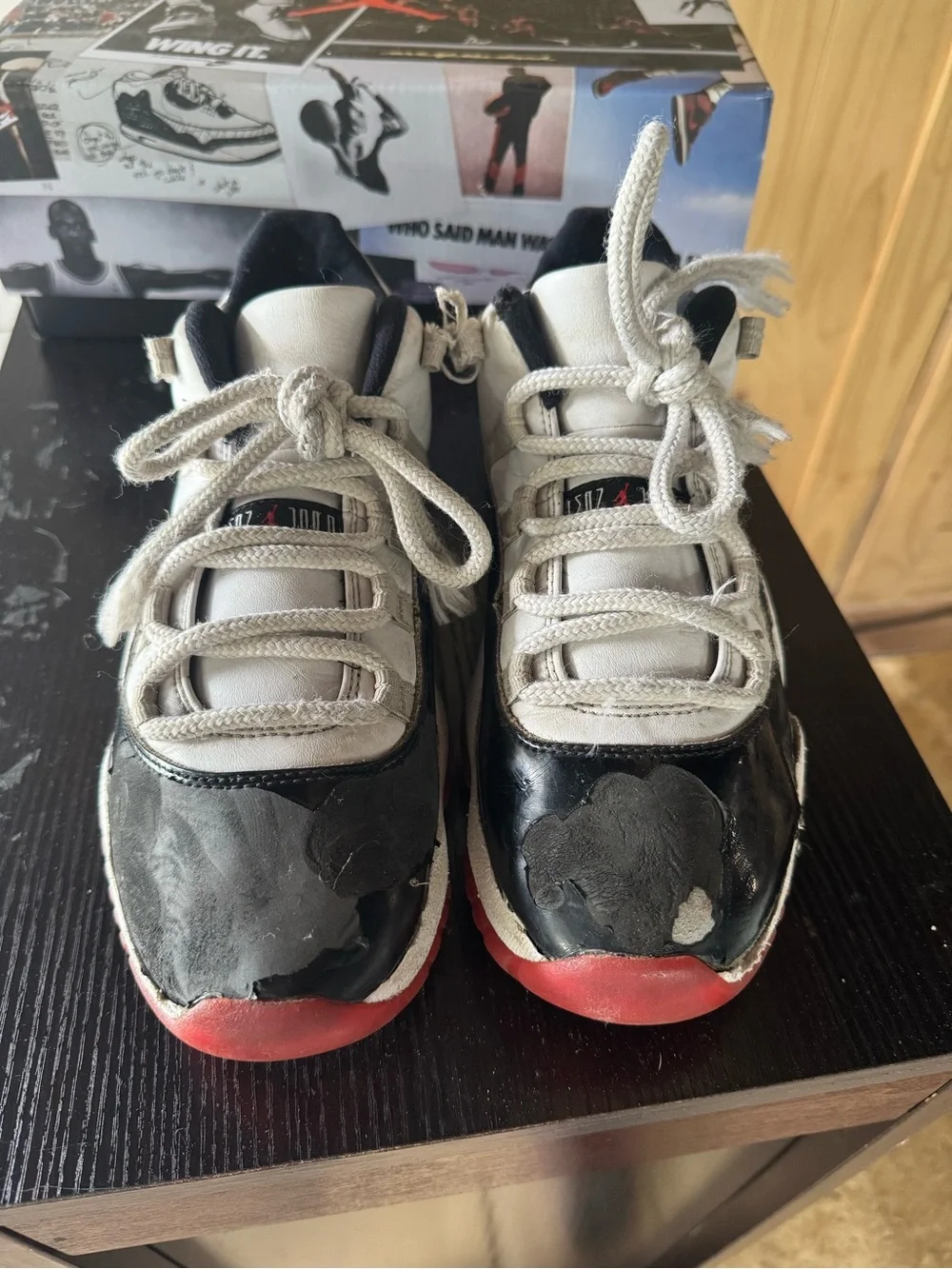 Air Jordan 11 Low Concord Bred Black Red White Sneakers